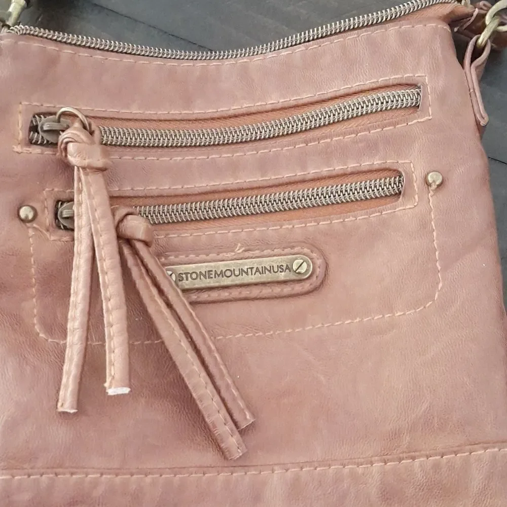 Stone Mountain USA crossbody bag lots of pockets good condition one gray one tan